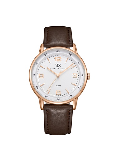 [K23040-RLDW] Kenneth Scott Men's Analog White Dial Watch - K23040-RLDW