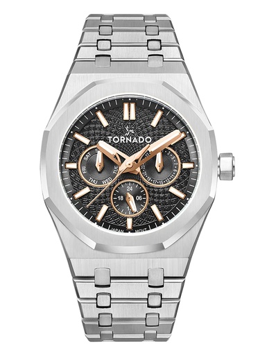 [T23104-SBSBK] TORNADO AURORA NOVA Men's Multi Function Black Dial Watch - T23104-SBSBK