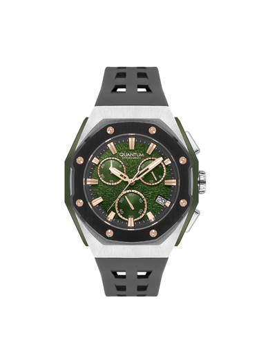 [HNG1170.366] QUANTUM Men's Chronograph Dark Green Dial Watch - HNG1170.366