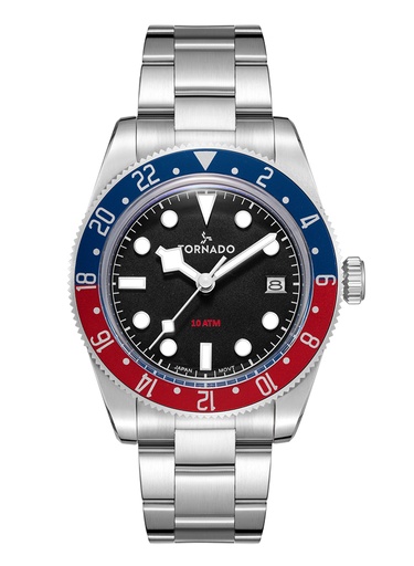 [T24006-SBSB] TORNADO LUMINA DATE JUST Men's Analog Black Dial Watch - T24006-SBSB
