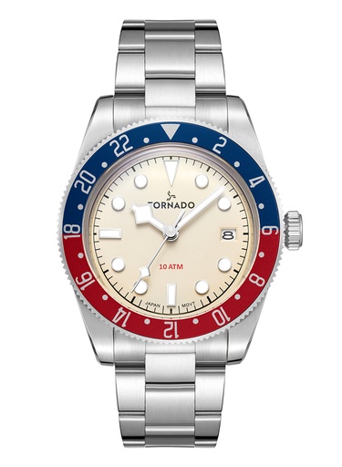 [T24006-SBSI] TORNADO LUMINA DATE JUST Men's Analog Beige Dial Watch - T24006-SBSI