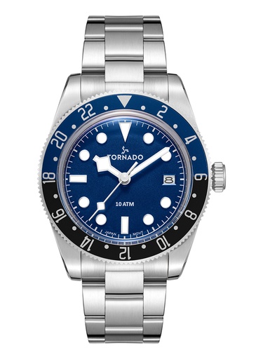 [T24006-SBSN] TORNADO LUMINA DATE JUST Men's Analog Blue Dial Watch - T24006-SBSN