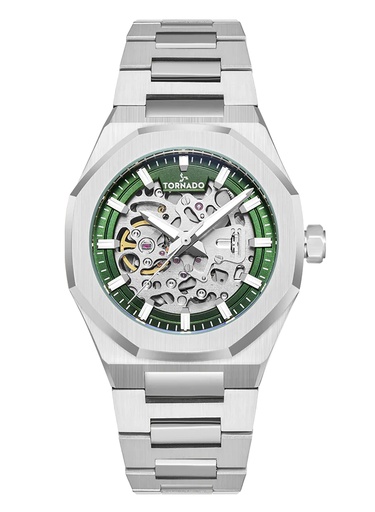 [T24303-SBSH] TORNADO AUTONOVA Men's Automatic Green Dial Watch - T24303-SBSH