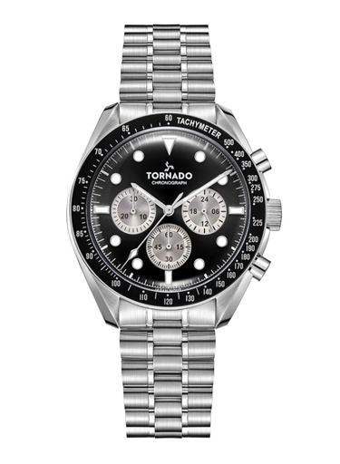[T22103-SBSB] TORNADO COSMIC CHRONO Men's Chronograph Black Dial Watch - T22103-SBSB
