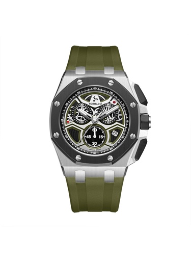 [T25103-SSHHB] TORNADO LUMINA CHRONOSPHERE Men's Chronograph Green Dial Watch - T25103-SSHHB