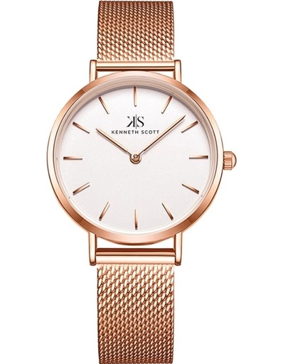 [K22519-RMKW] Kenneth Scott Women's Analog White Dial Watch - K22519-RMKW