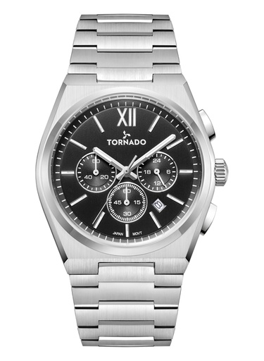 [T24105-SBSB] TORNADO Aurora Nova Men's Multi Function Black Dial Watch - T24105-SBSB