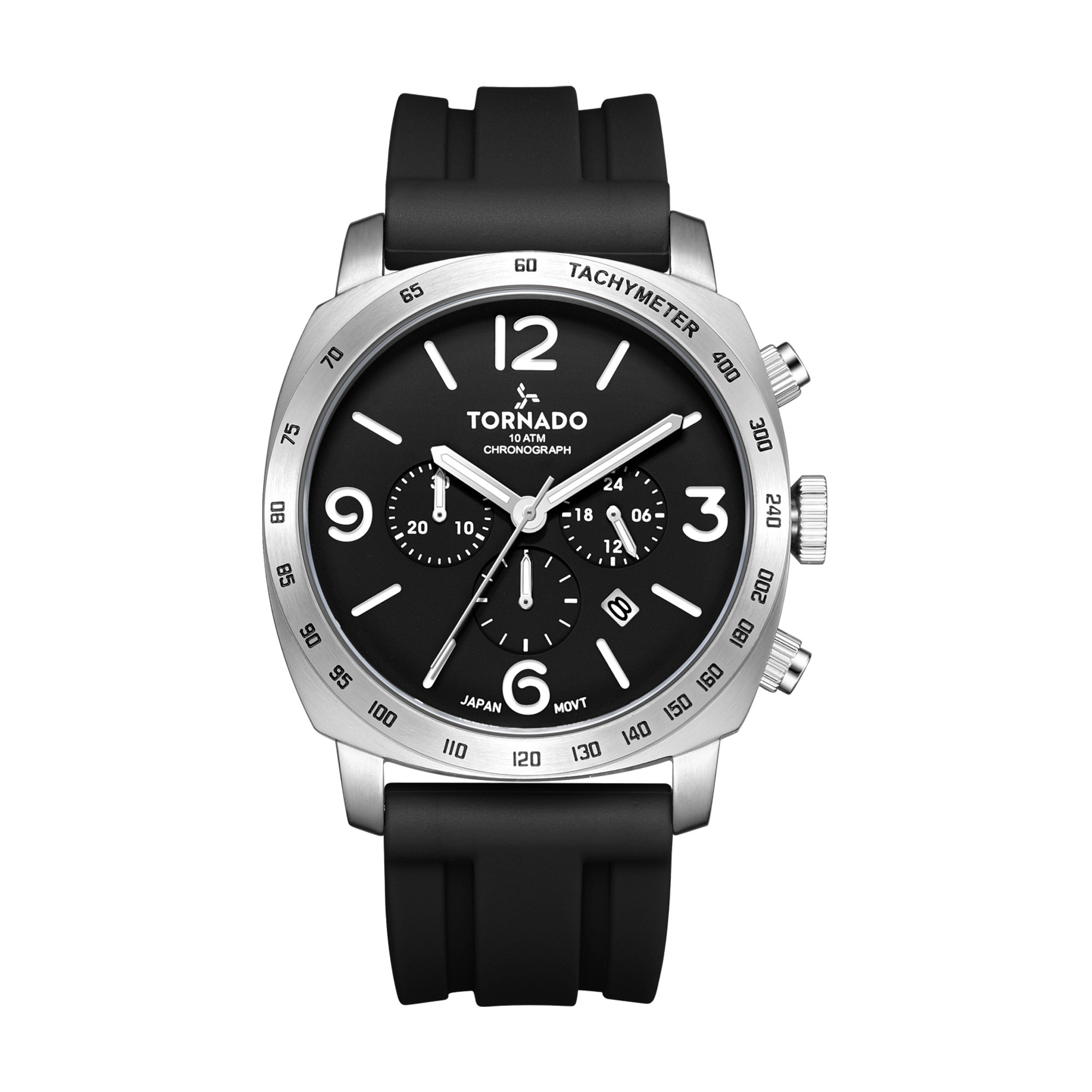 [T9102-SSBB] TORNADO Men's Analog Black Dial Watch - T9102-SSBB