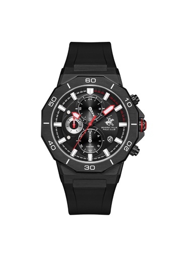 [BP3784X.651] BHPC Gents  MULTIFUNCTION  IP GUN/IP BLACK Case BLACK SILICON Band BLACK Dial