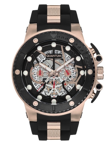 [HNG535.851] QUANTUM Men's Chronograph Black Dial Watch - HNG535.851