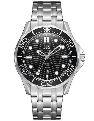 [K22009-SBSB] Kenneth Scott Men's Analog Black Dial Watch - K22009-SBSB